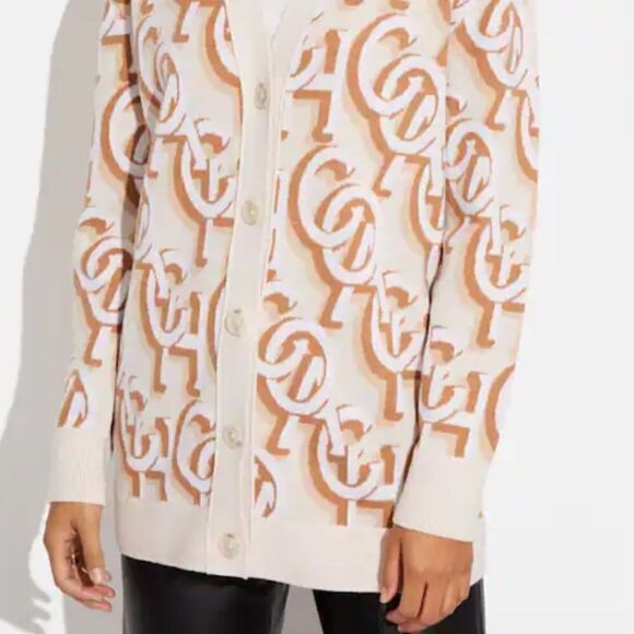 NWT Coach Monogram Print Cardigan NEW with tag SIZE US XL - Picture 2 of 7